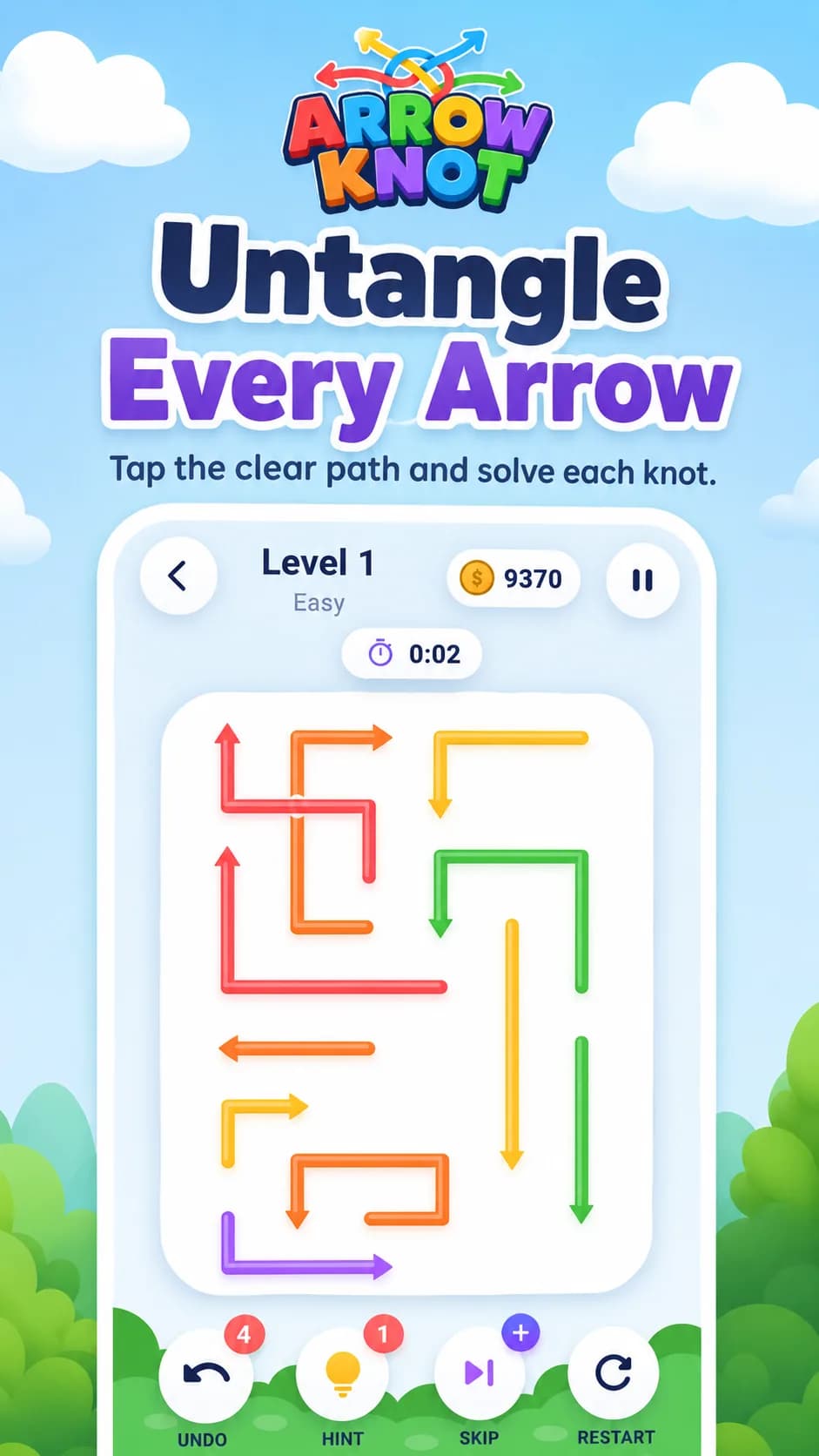 Arrow Knot on Android phone, screen 1