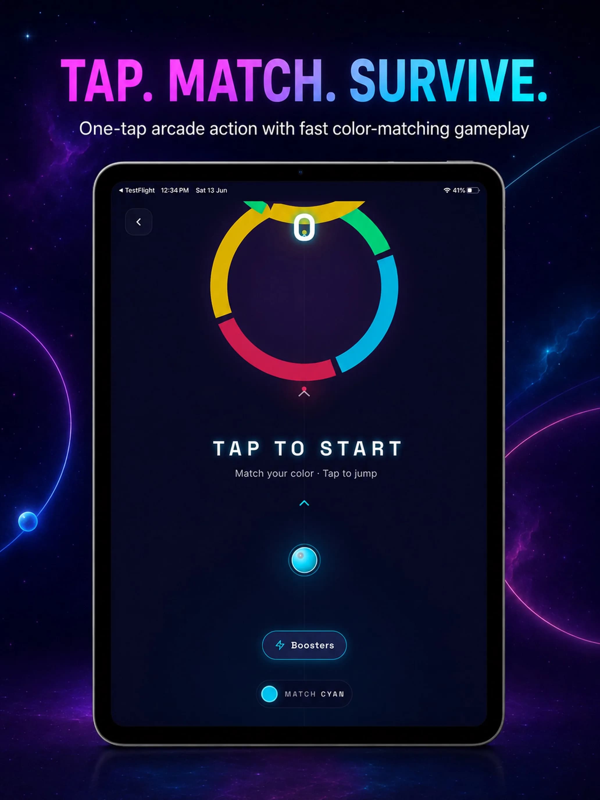 Chroma Orbit on iPad, screen 2