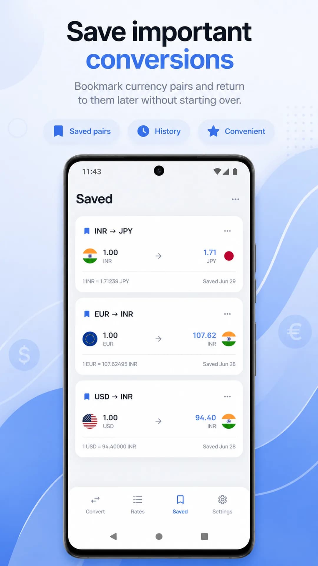 Currency Converter on Android phone, screen 5