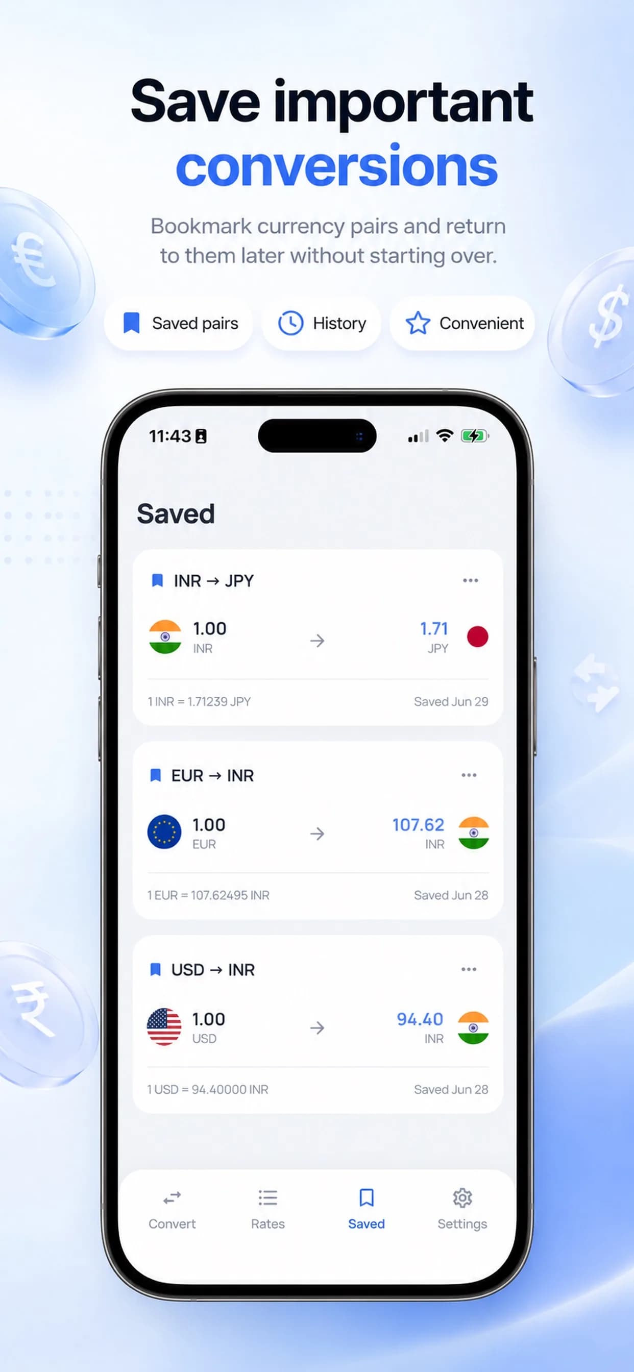 Currency Converter on iPhone, screen 6