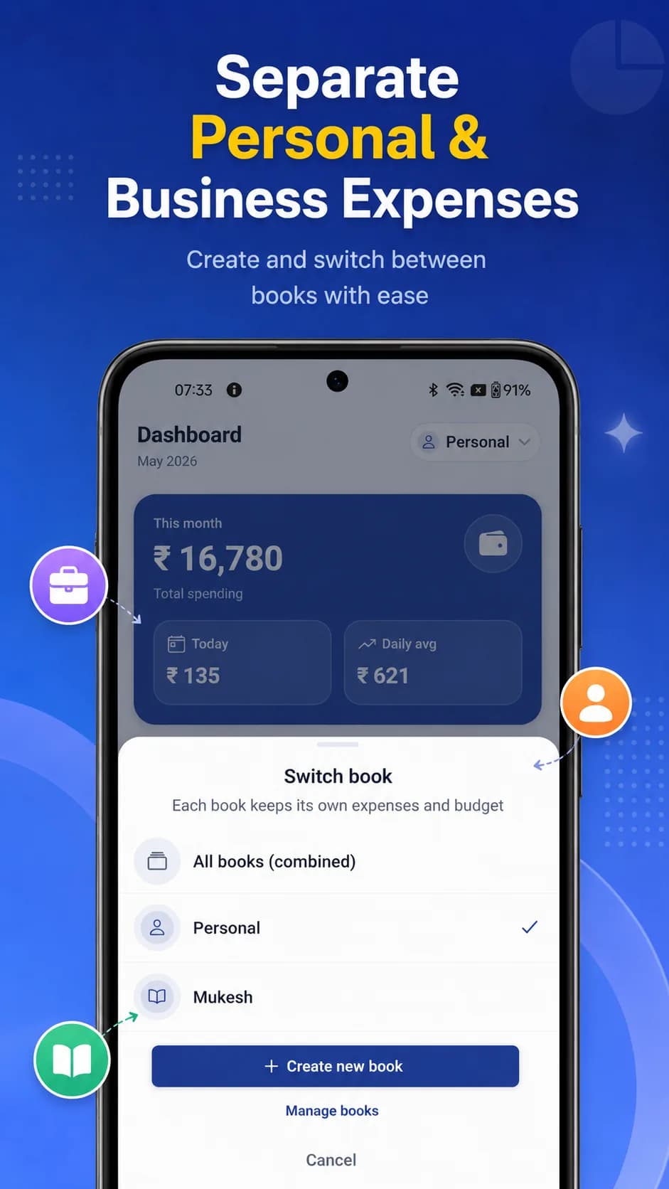 Expense Book on Android phone, screen 4