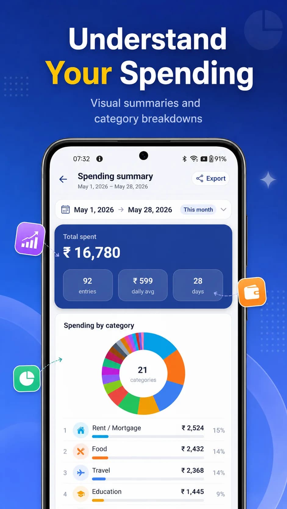 Expense Book on Android phone, screen 7