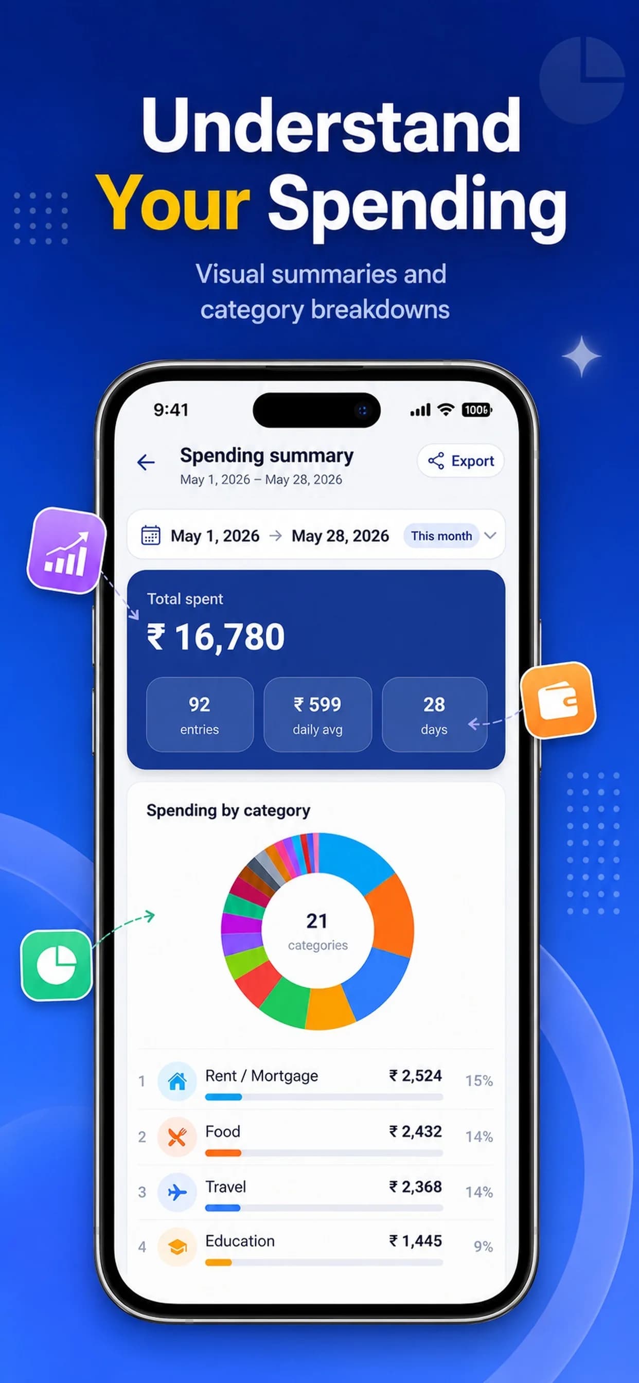 Expense Book on iPhone, screen 5