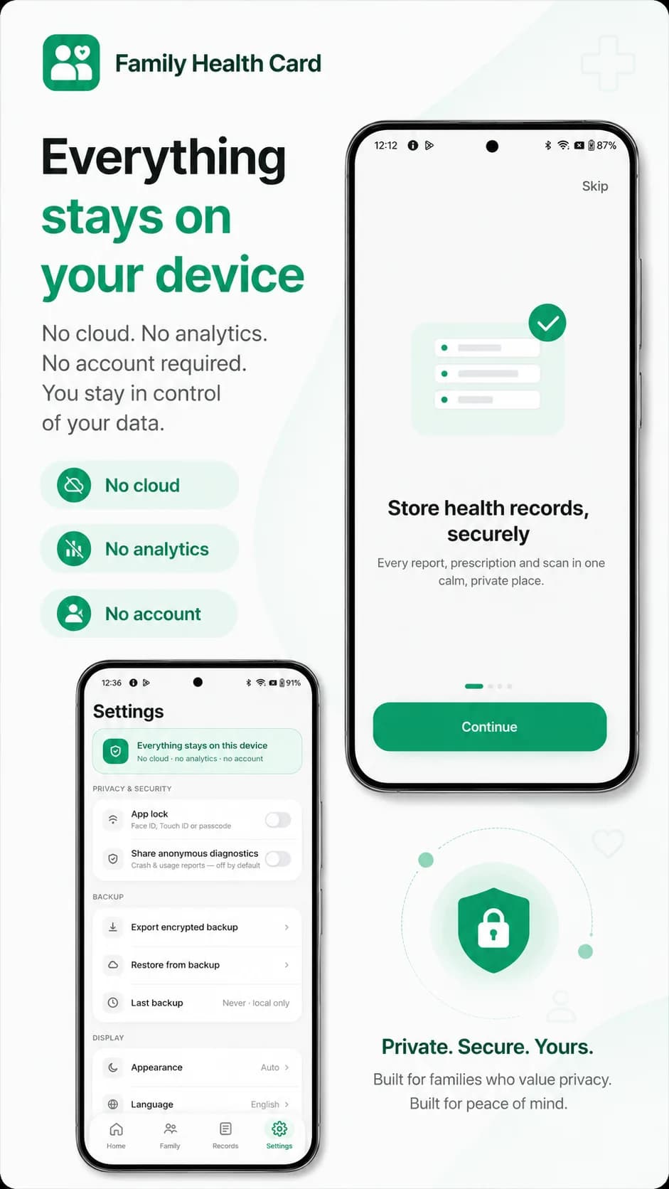 Family Health Card on Android phone, screen 4