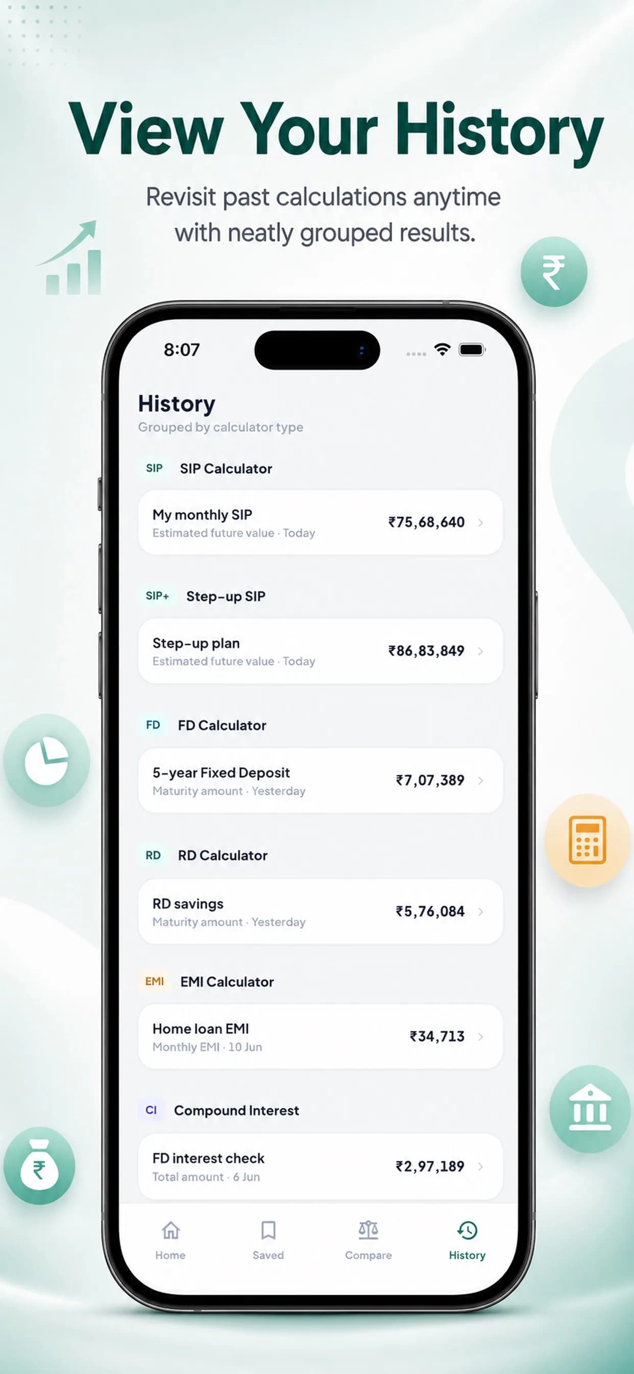 FinCalc on iPhone, screen 6