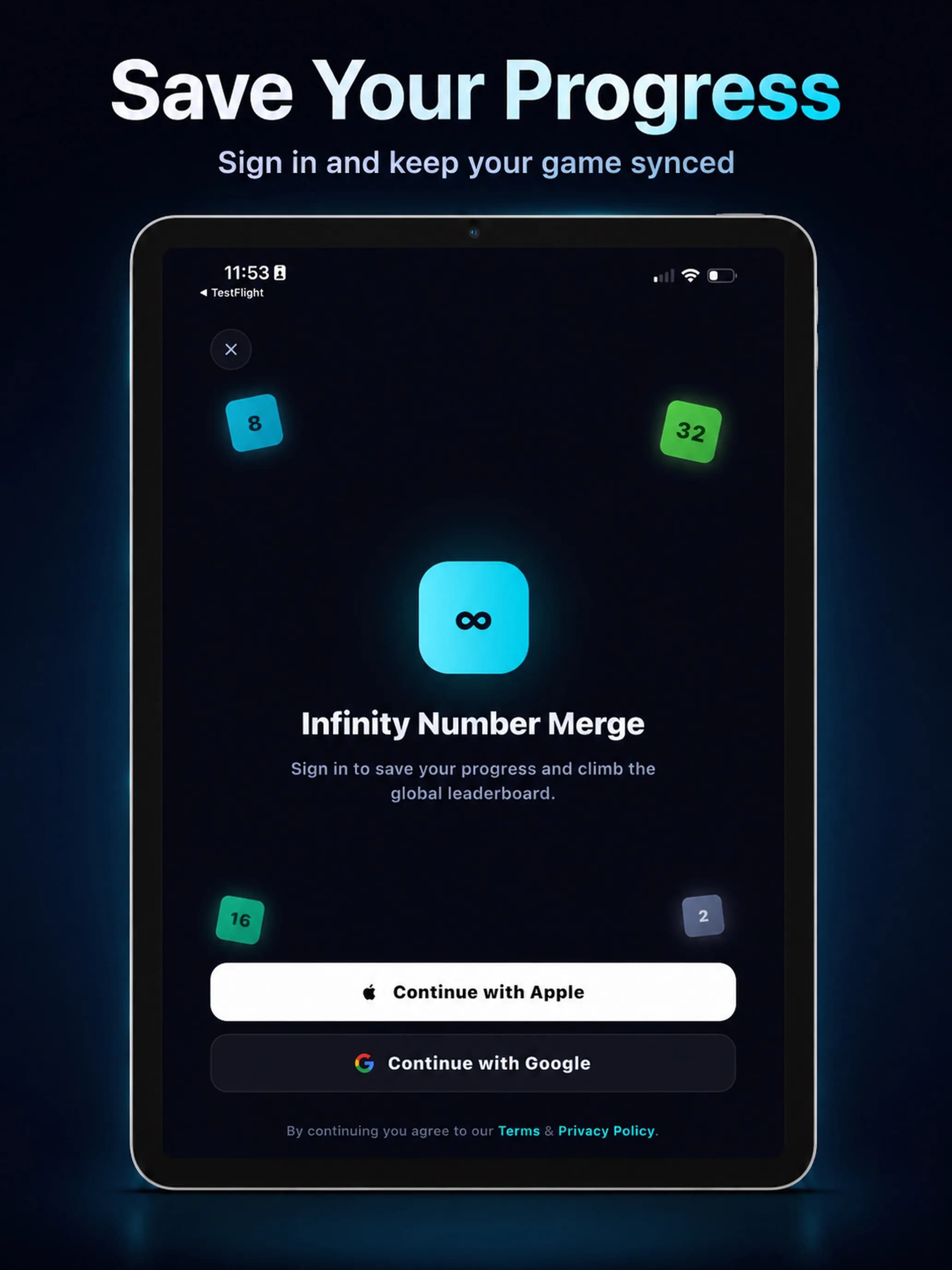 Infinity Number Merge on iPad, screen 4
