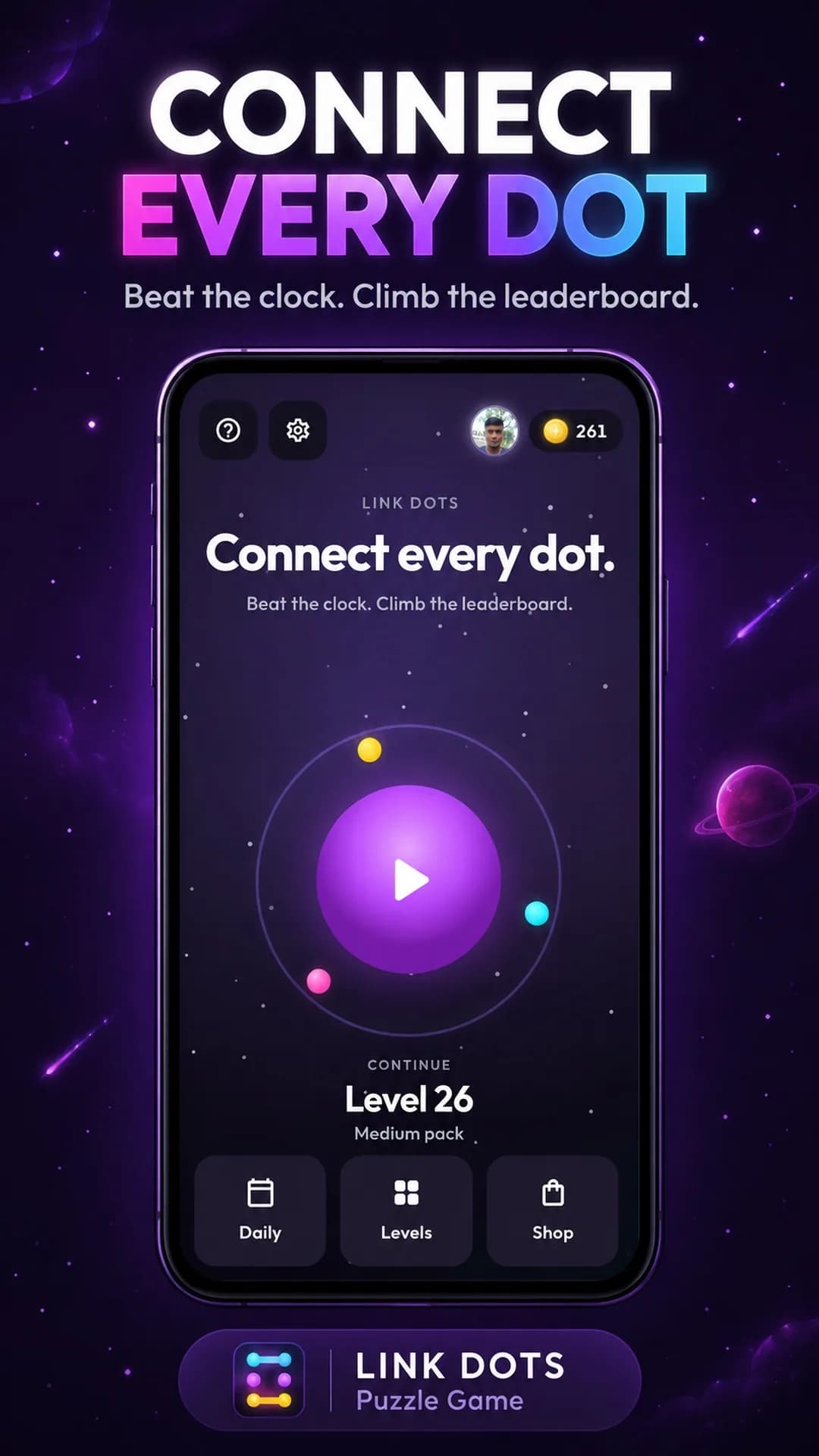 Link Dots on Android phone, screen 1