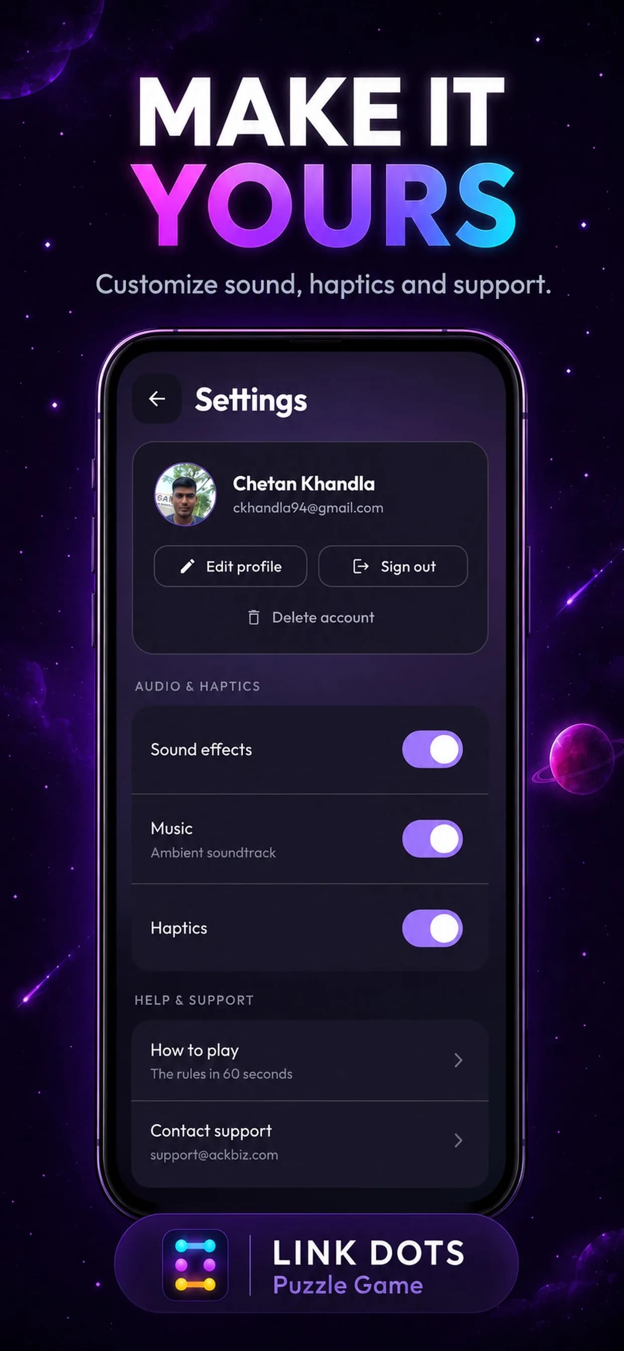 Link Dots on iPhone, screen 4