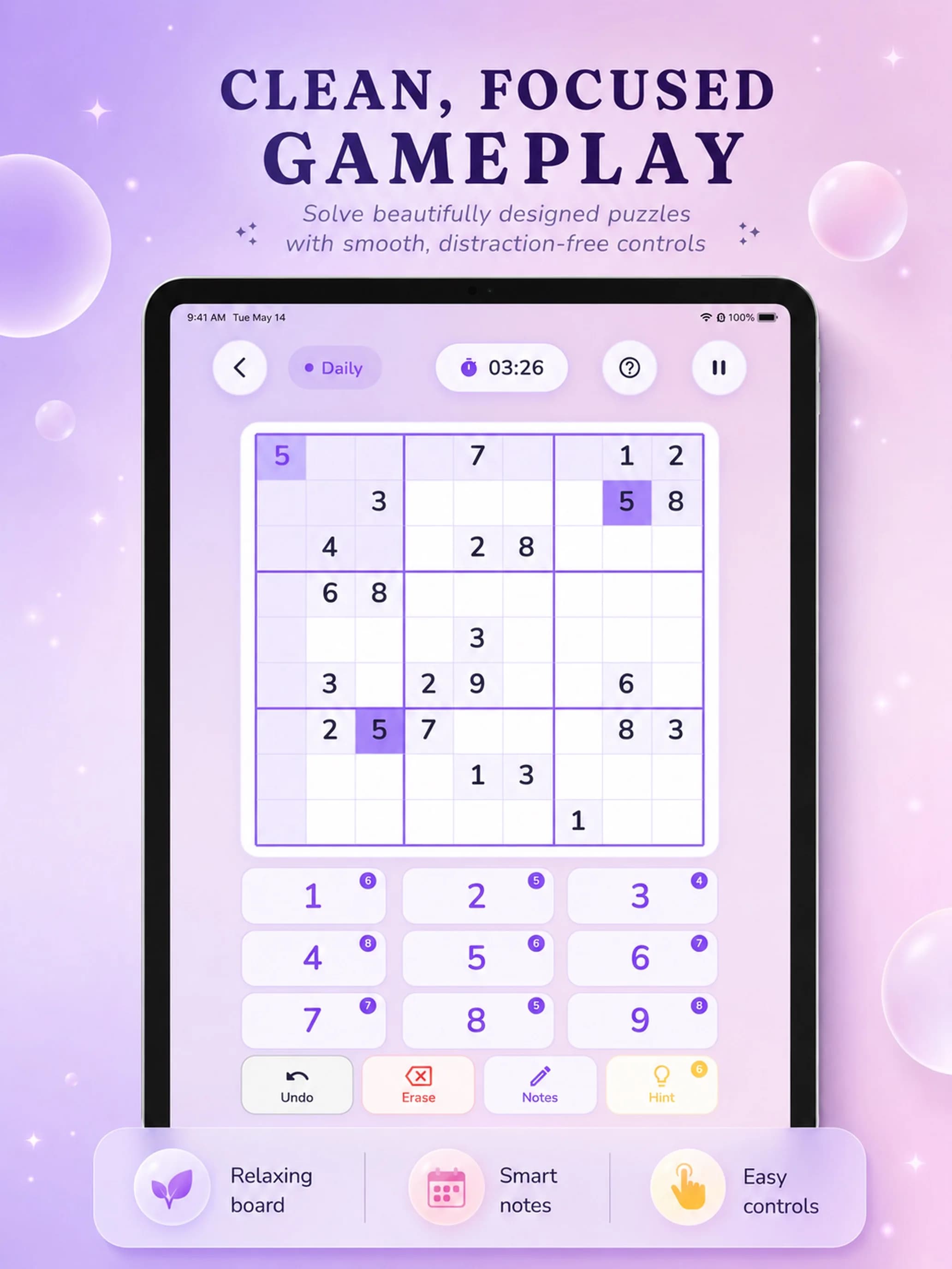 Sudoku Breeze on iPad, screen 2