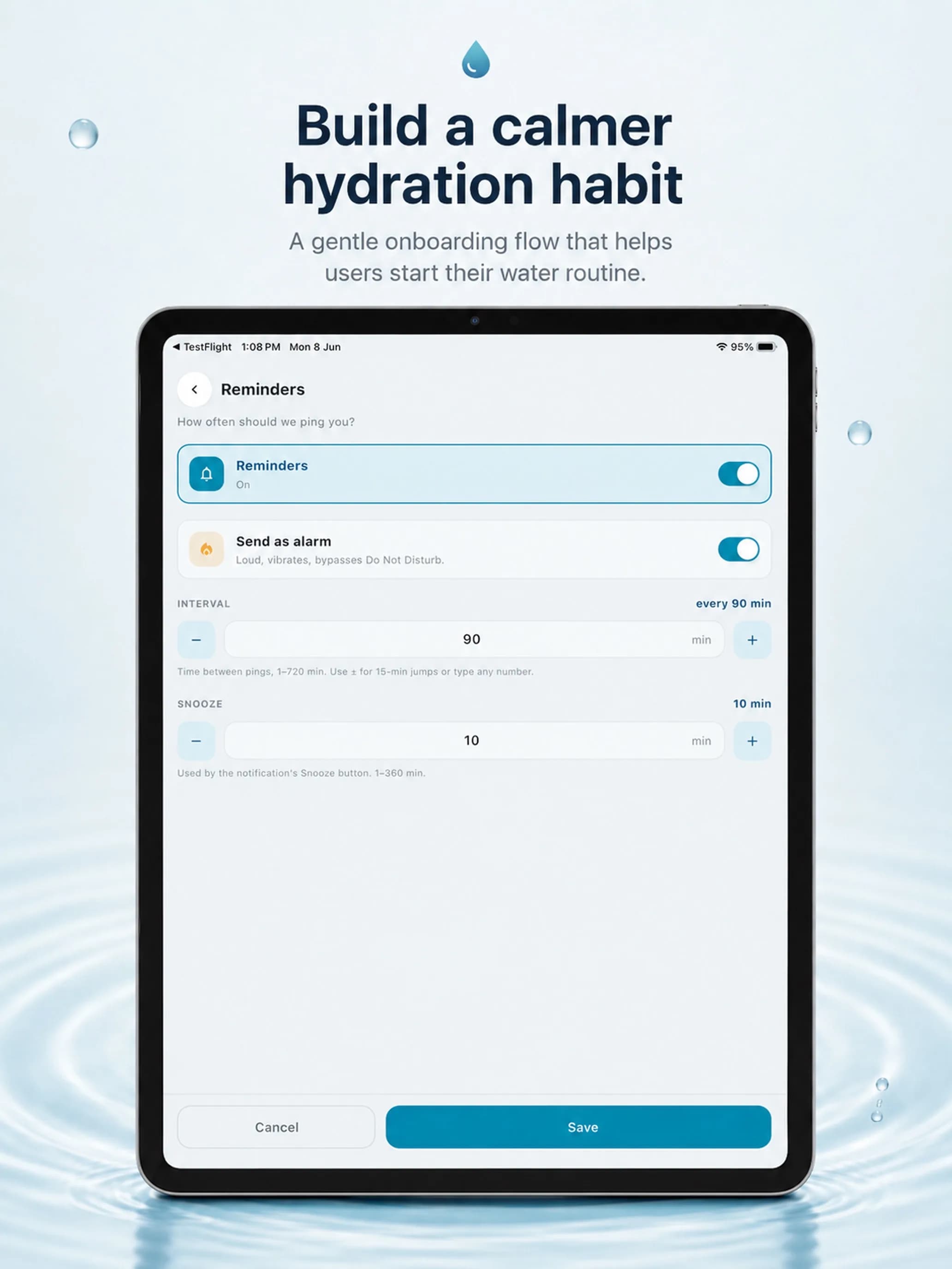 Water Tracker on iPad, screen 3