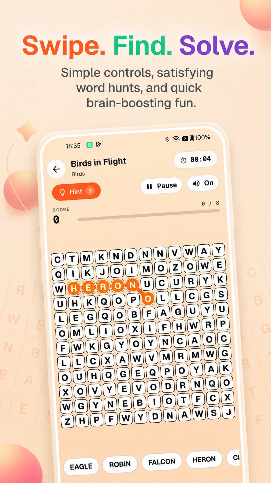 Wordy on Android phone, screen 4